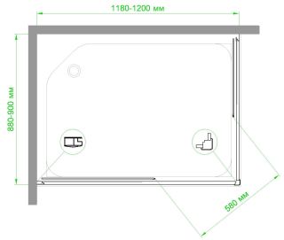 Душевой уголок Royal Bath HPD 120x90см чёрный RB9120HPD-C-BL